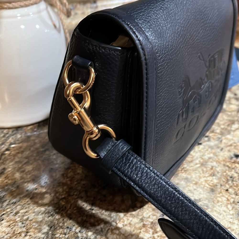 COACH EUC Saddle Leather Horse & Carriage  Crossbody Midnight Blue - Picture 4 of 10